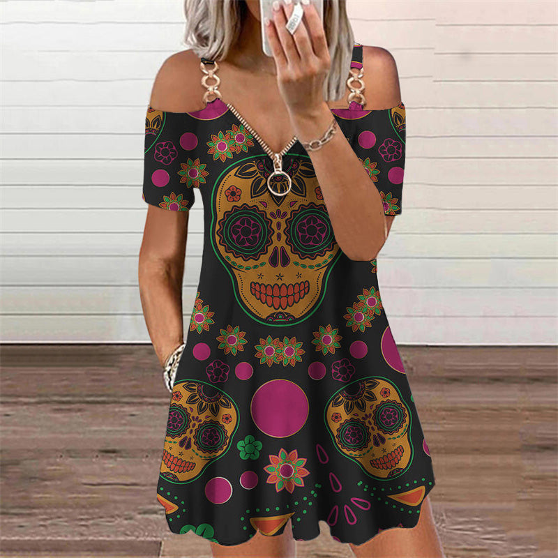 Chic Print Short Sleeve Dress by Greta