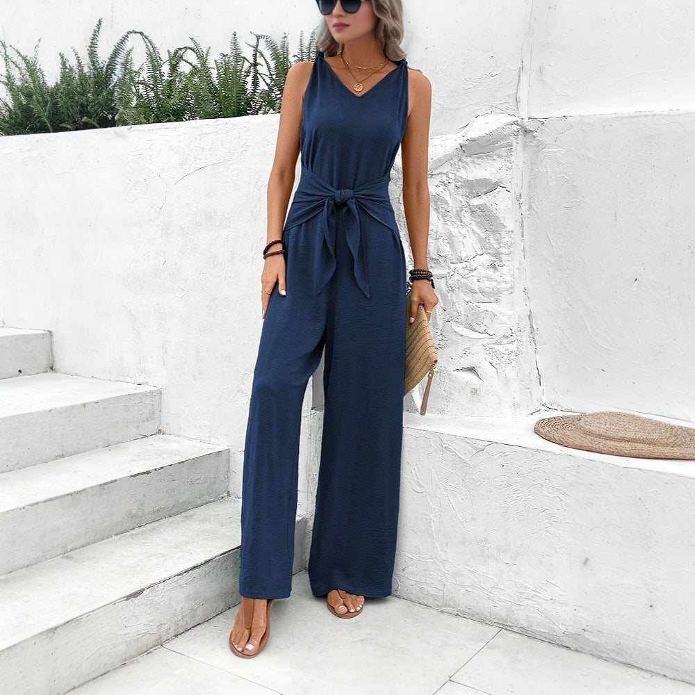 Chic Sleeveless Greta Dark Blue Jumpsuit