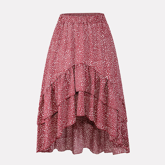 Floral Ruffle Midi Skirt by Greta