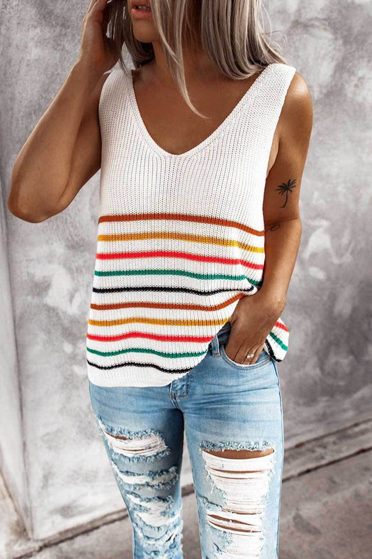 Multicolor Striped Knit Vest by Greta