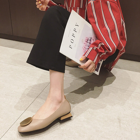 Chic Greta Mid-Heel Mary Jane Flats