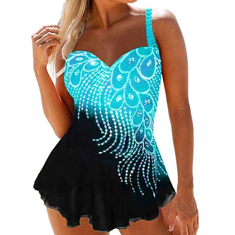Glam Feather Print Greta Bikini Swimsuit