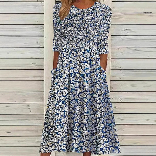 Pinterest-Inspired Greta 3D Print Midi Dress