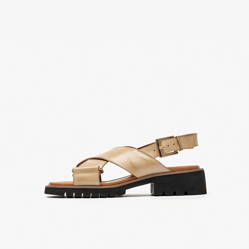 Retro Cross Strap Sandals by Greta