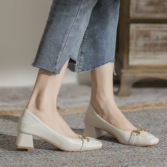 Elegant Square Toe Heels by Greta