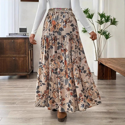 Bohemian Floral Greta Midi Skirt