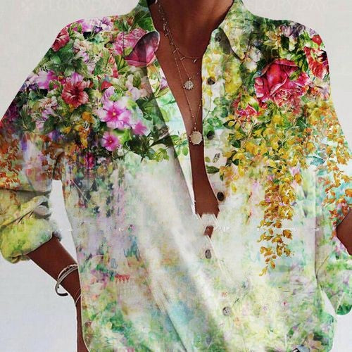 Floral Loose Cardigan Shirt Greta Women’s Top
