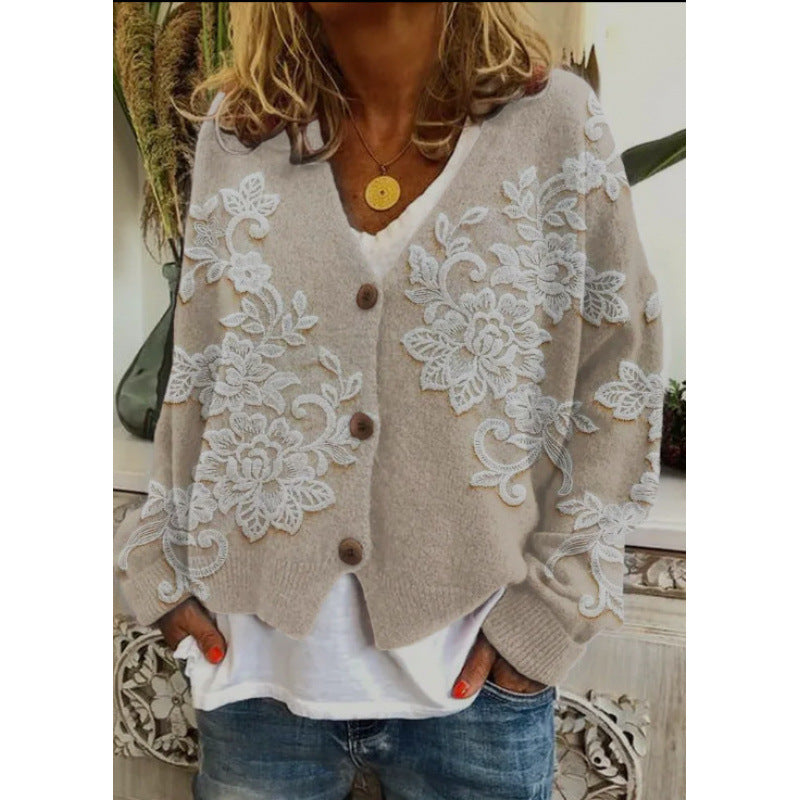Vibrant Abstract Greta Casual Cardigan