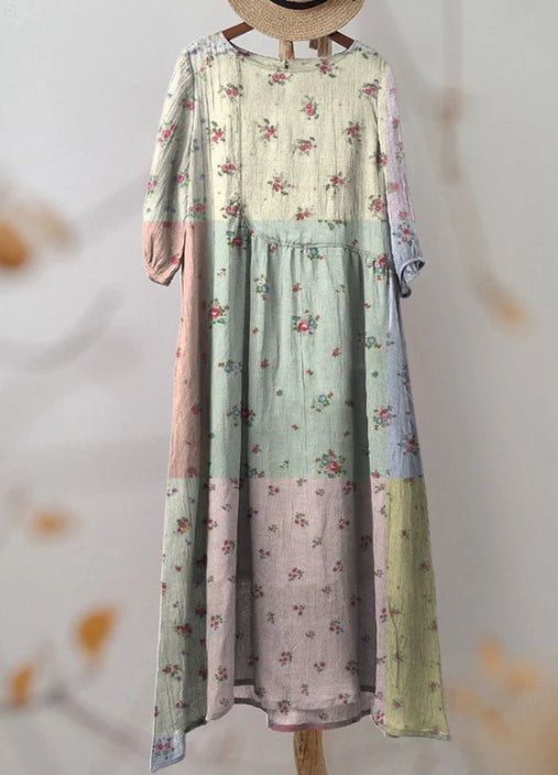 Floral Patchwork Greta Long Sleeve Dress