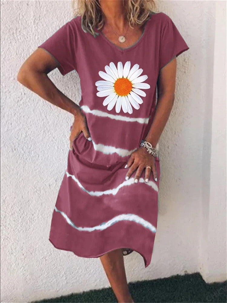Sunflower Stripe Midi Dress by Greta