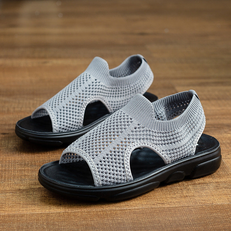 Breathable Knit Flat Sandals by Greta