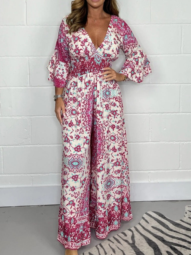 Boho Printed Greta Plus Size Jumpsuit