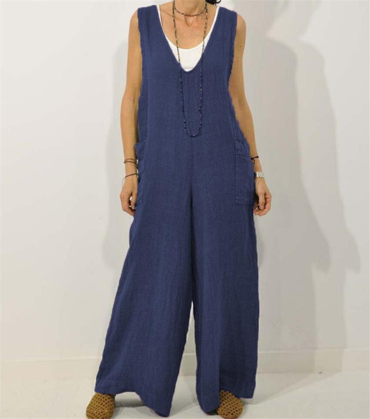 Relaxed V-Neck Cotton Jumper by Greta
