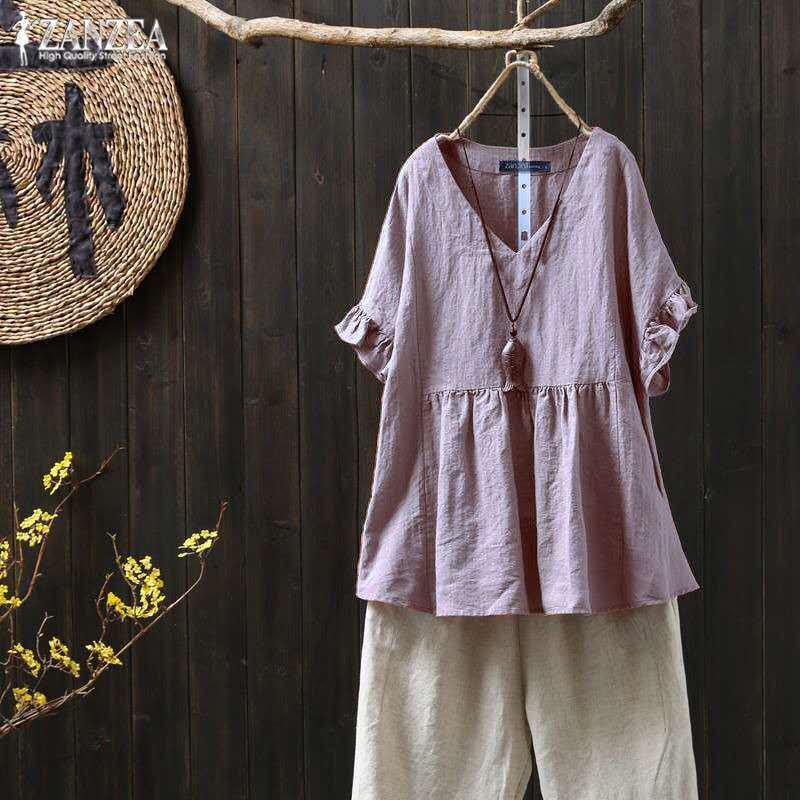 Ruffled Cotton Plus Top Greta Pinterest-Inspired
