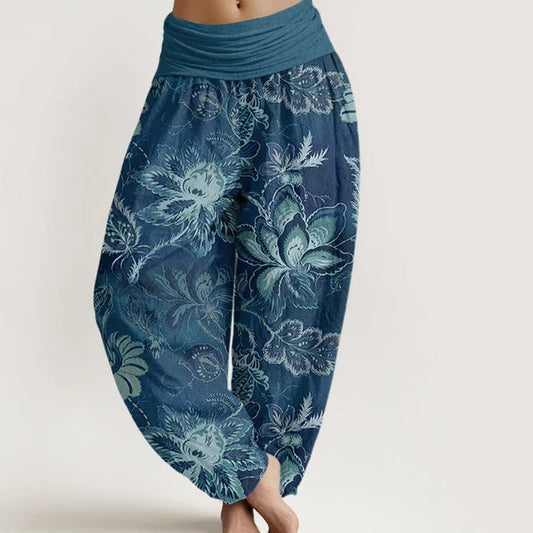 Retro Floral Wide-Leg Pants by Greta