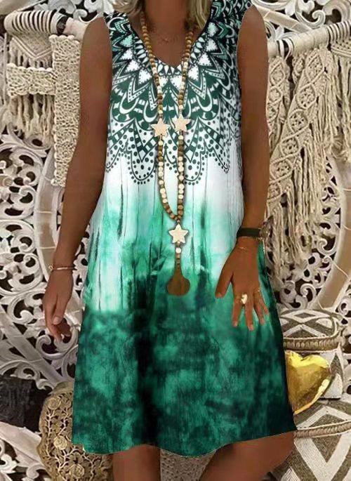 Boho Print Sleeveless Dress by Greta