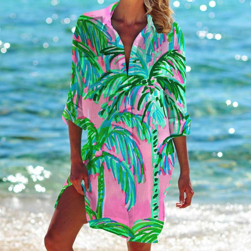 Vibrant Crepe Beach Cover-Up by Greta