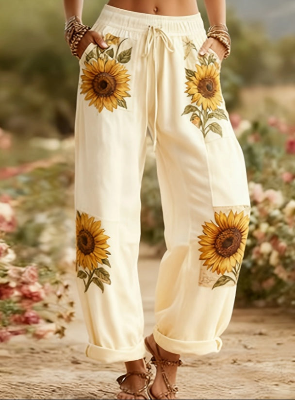 Boho Sunflower Greta Floral Lantern Pants