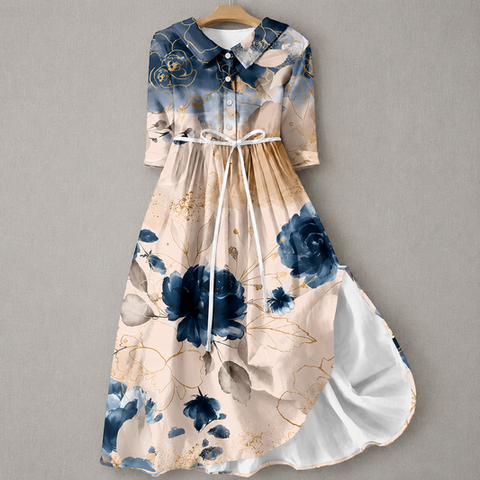 Elegante Greta zomerjurk met bloemenprint