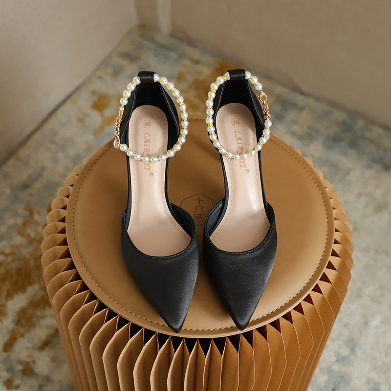 Elegant Greta Satin Tassel Stiletto Heels