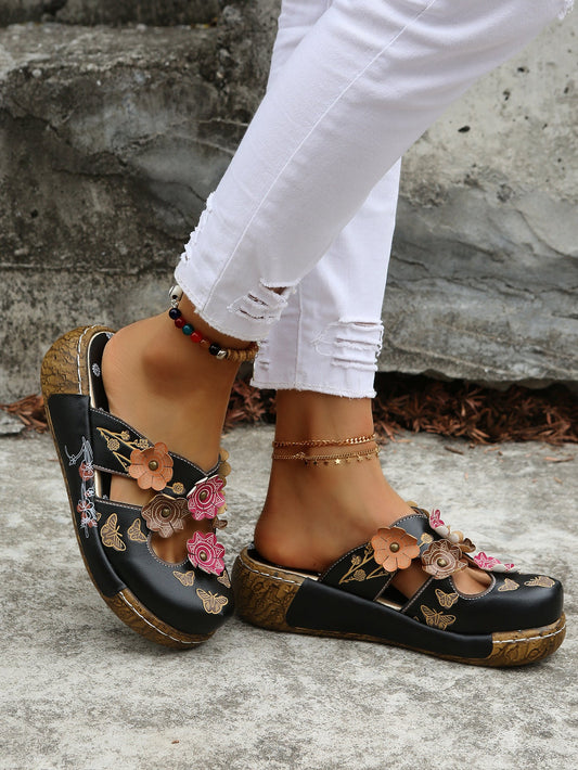 Boho Floral Greta Round Toe Sandals