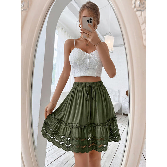 Chic Lace Patchwork Skirt by Greta