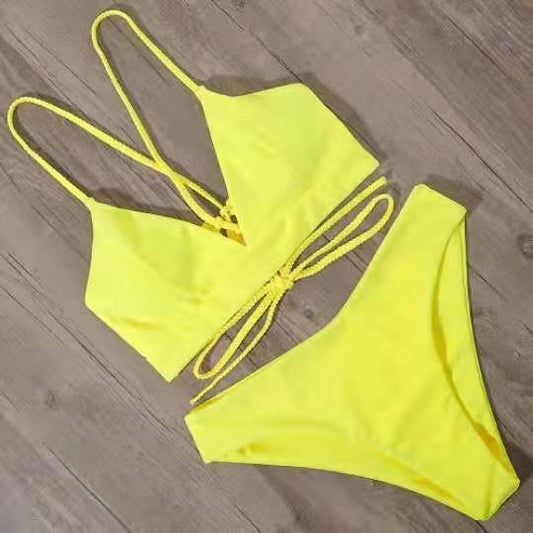 Strappy Solid Bikini by Greta