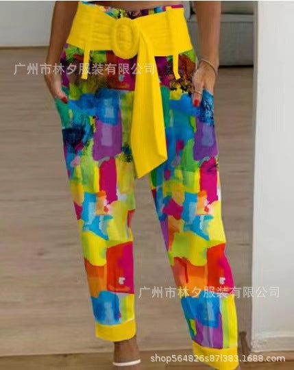Floral Linen Cropped Pants Greta Women’s