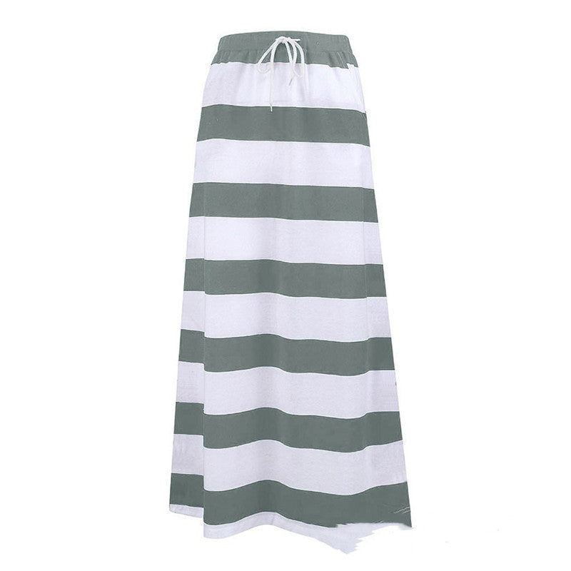 Striped Cotton A-Line Skirt by Greta