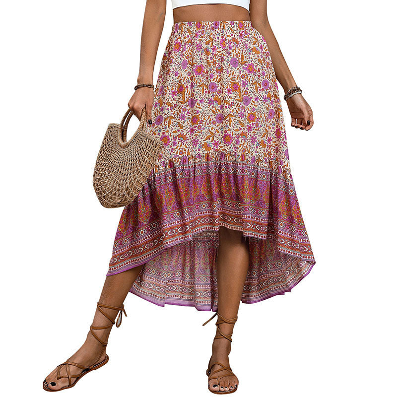 Boho Floral Greta A-Line Cotton Skirt