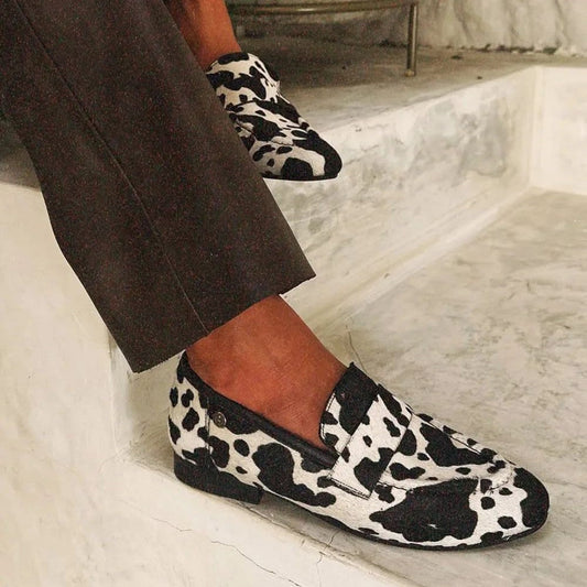 Cowprint Round-Toe Plus Shoes by Greta