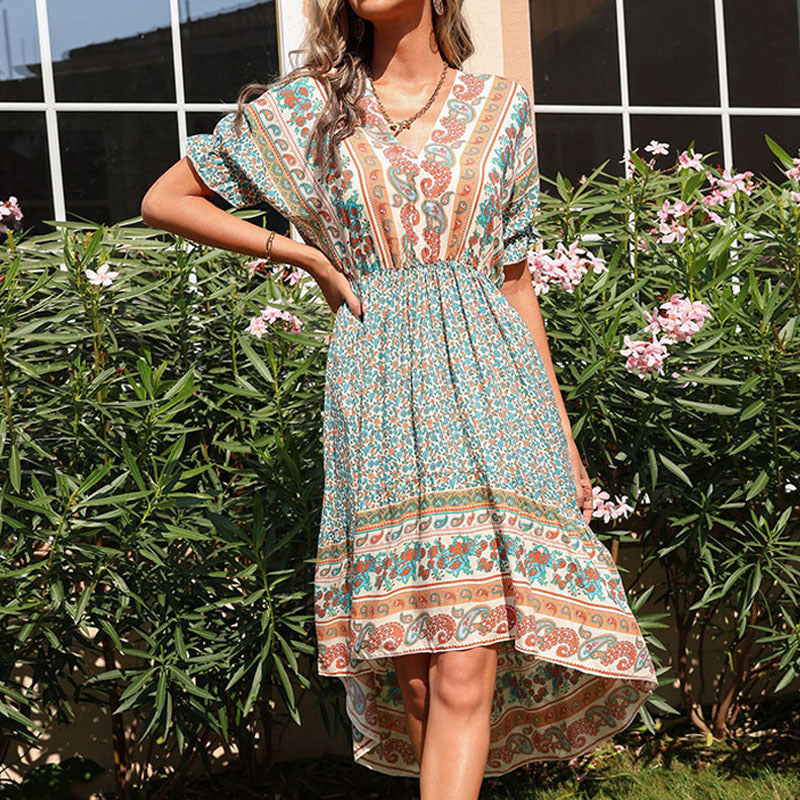 Vintage Floral Print Dress Greta Summer