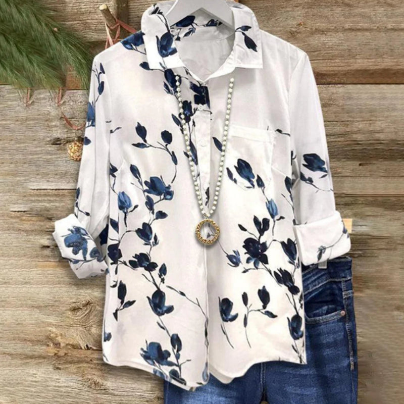 Floral Print Greta Long Sleeve Blouse