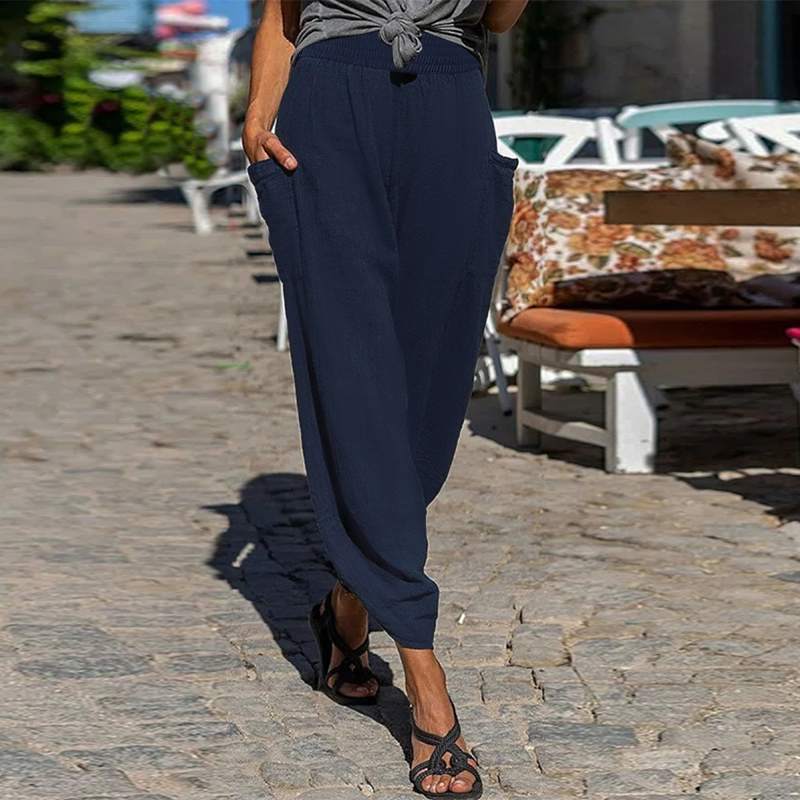 Relaxed Fit Greta Cotton Casual Pants