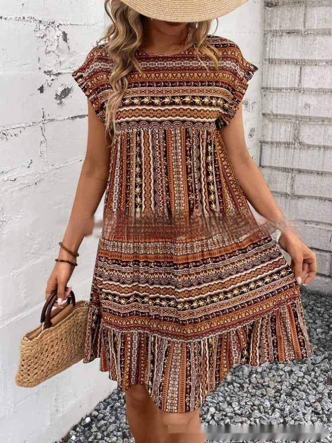 Boho Patchwork Greta Summer Midi Dress