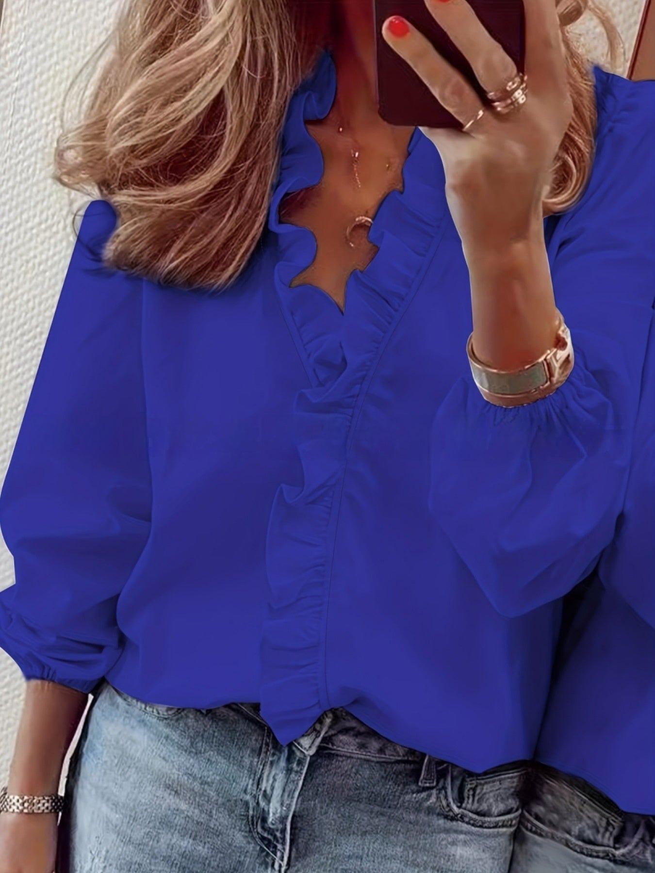 Ruffled Long Sleeve Blouse by Greta