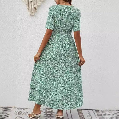 Elegant V-Neck Split Dress by Greta 