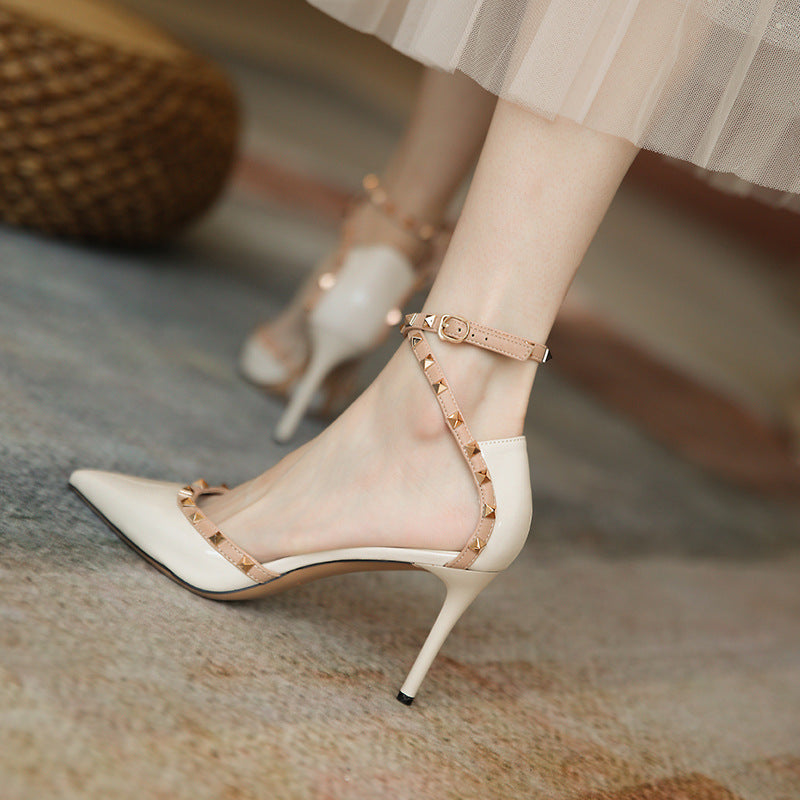Chic Rivet High Heels by Greta 