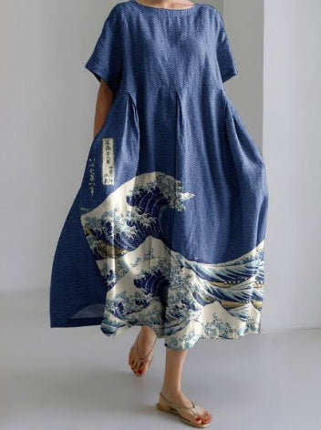 Artful Floral Greta  Summer Midi Dress