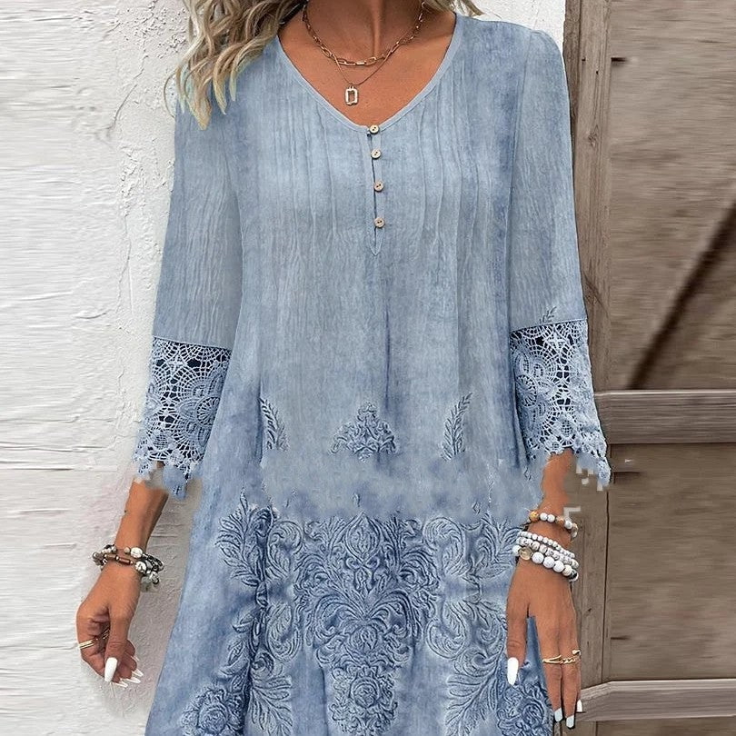 Elegant Lace A-Line Dress by Greta 