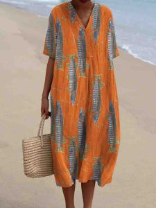 Boho Floral Greta  V-Neck Summer Dress