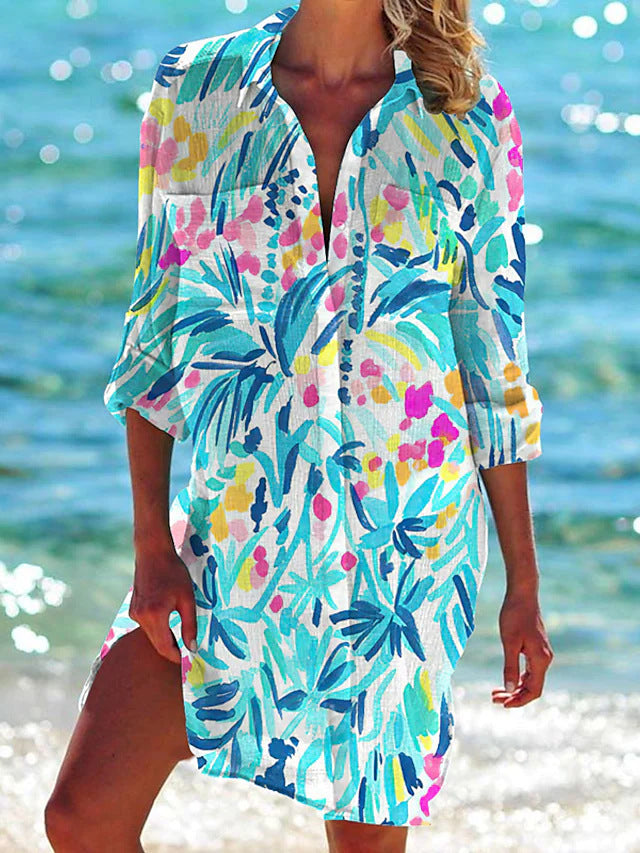 Vibrant Crepe Beach Cover-Up by Greta 