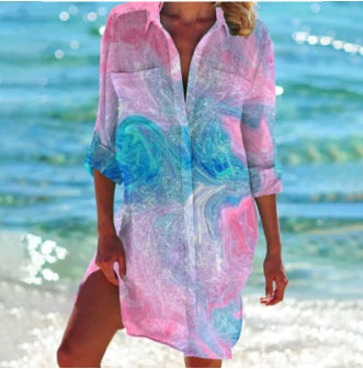 Vibrant Crepe Beach Cover-Up by Greta 