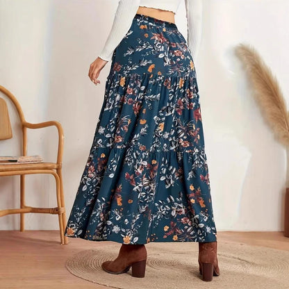 Bohemian Floral Greta  Midi Skirt