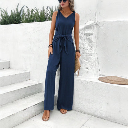 Chic Sleeveless Greta  Dark Blue Jumpsuit