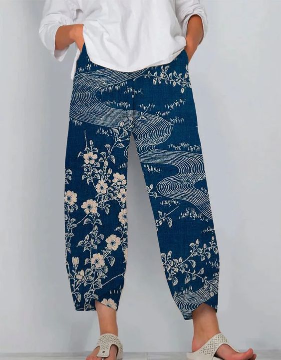 Artful Linen Greta  3D Pattern Pants