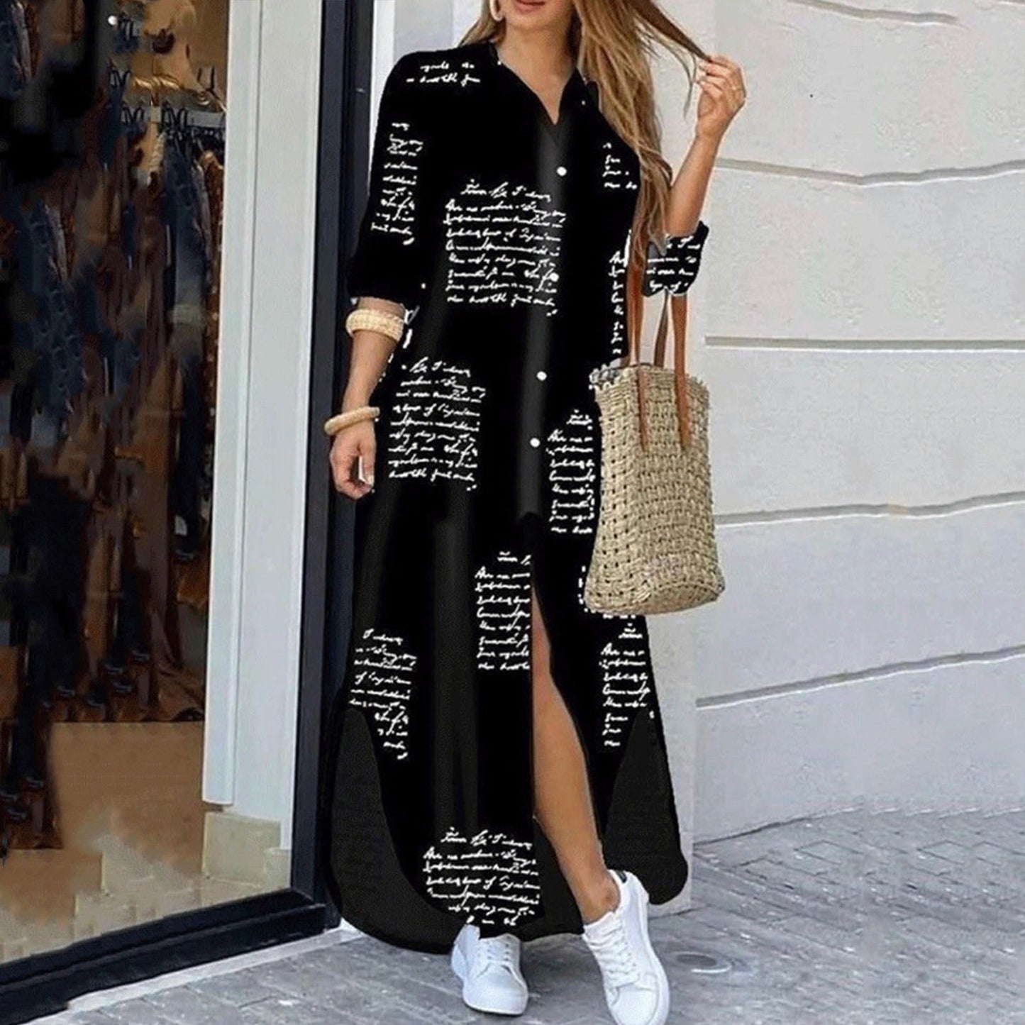 Chic Print Shirt Dress by Greta 