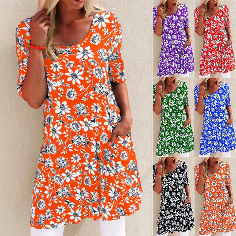 Floral Print Pocket Dress by Greta 