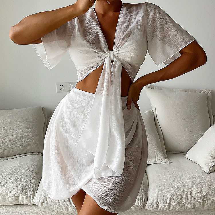 Chic Split White Bikini Set by Greta 