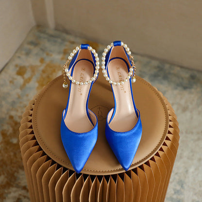 Elegant Greta  Satin Tassel Stiletto Heels